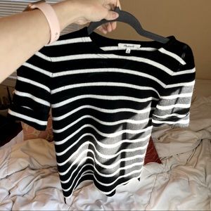 Madewell black and white striped tee shirt sweater